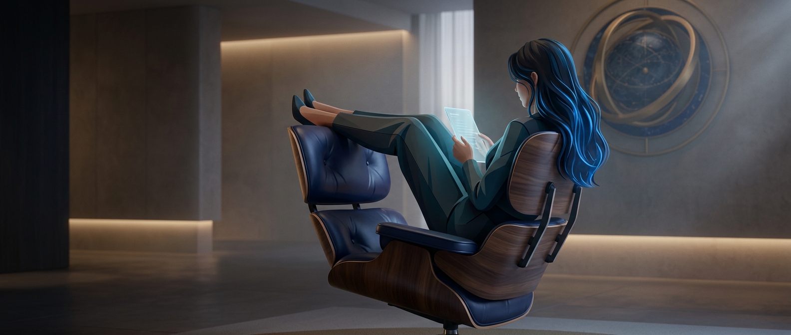 Aquarius sits in chairs in deeply unconventional ways