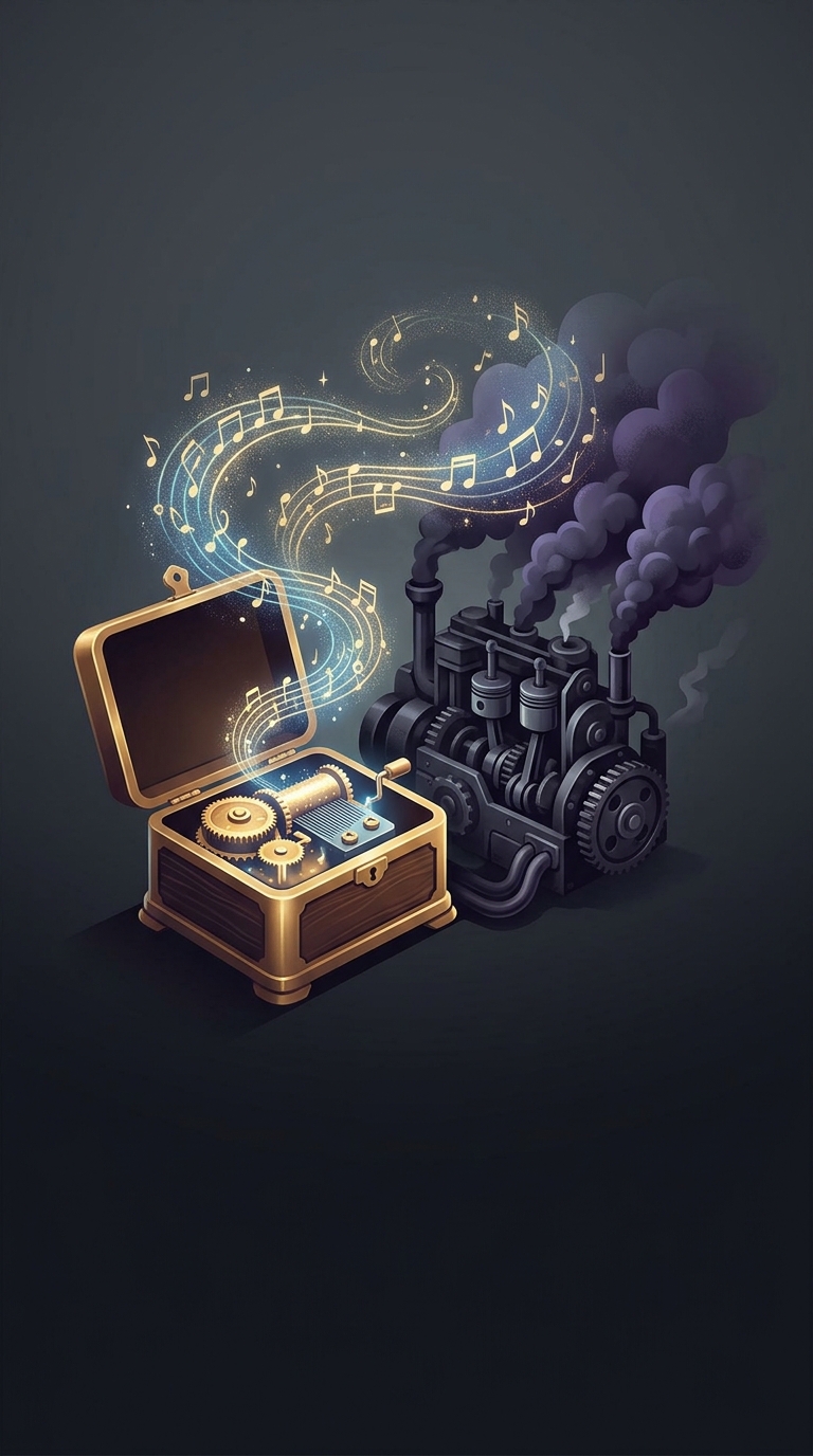 Ice cream trucks originally drove around neighborhoods blasting cheerful melodies from mechanical music boxes simply because the refrigeration units were too loud, and the music masked the obnoxious engine noise.
