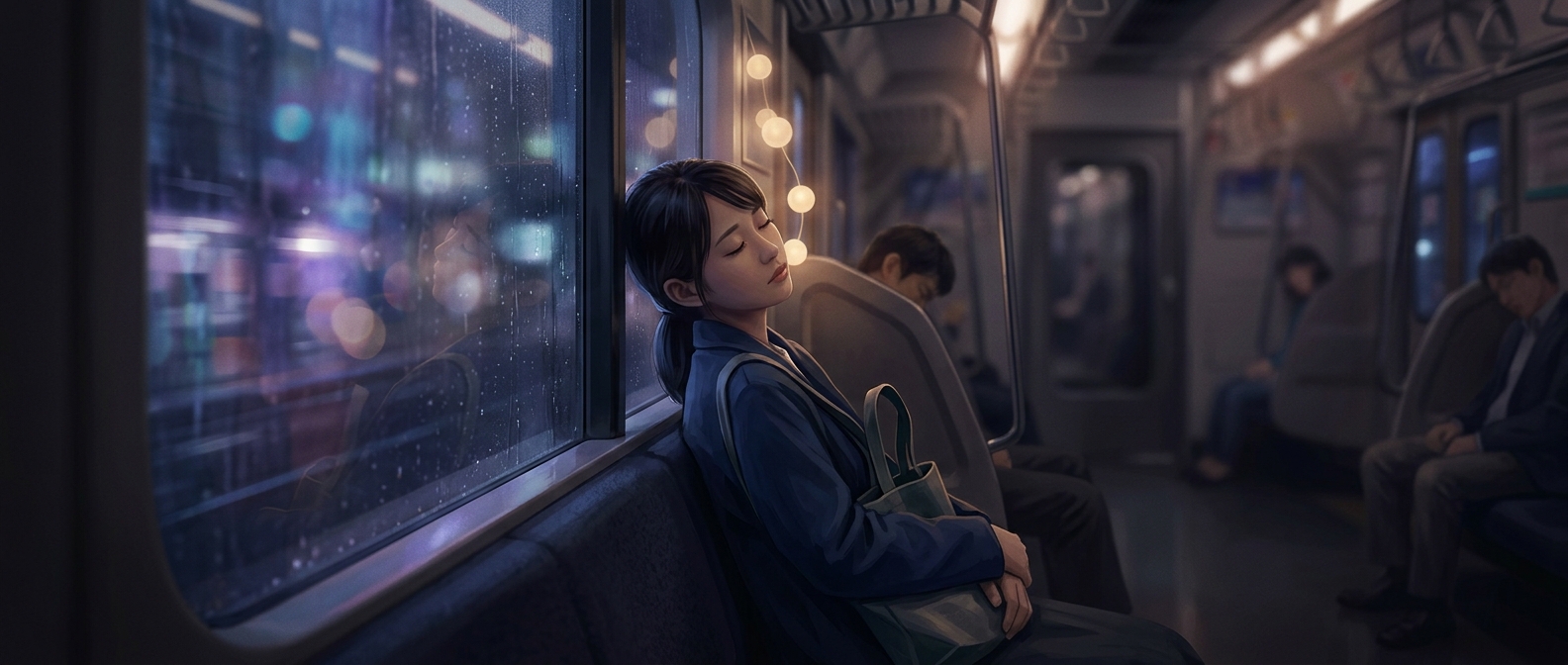 In Japan, sleeping on the train can be a status symbol
