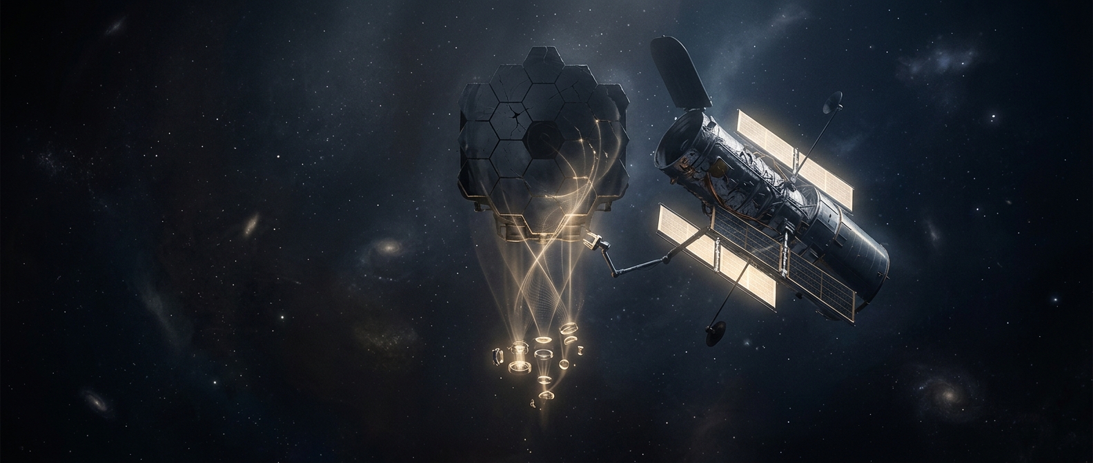 Hubble telescope mirror flaw was repaired by tiny optics
