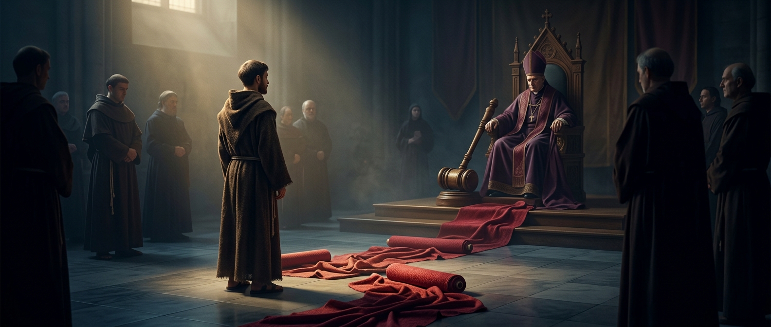 Francis of Assisi was formally sued for fabric theft