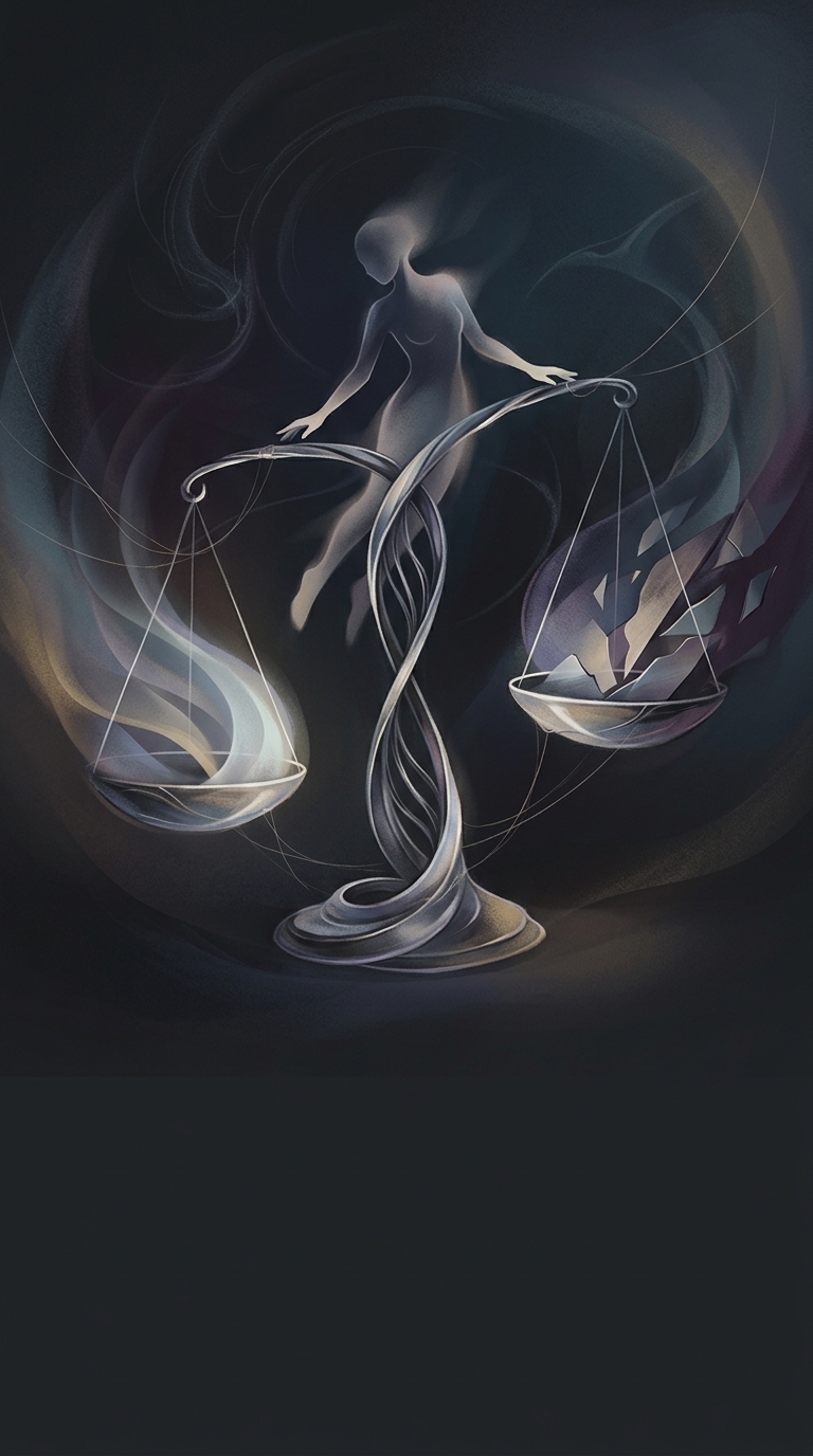 Libra is symbolized by the scales and supposedly rules over justice, harmony, and aesthetic perfection, though they rarely manage to achieve any of these things in their actual lives.