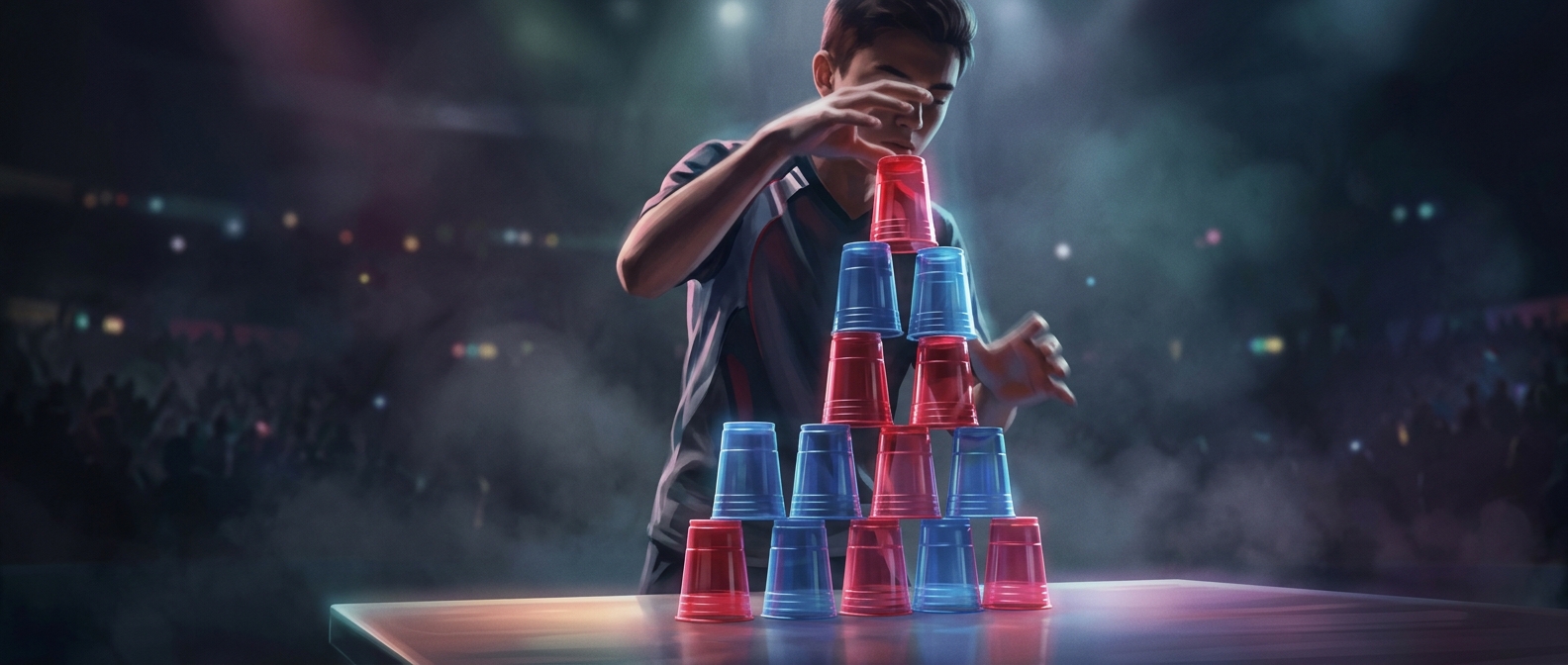 Cup stacking is a real competitive sport