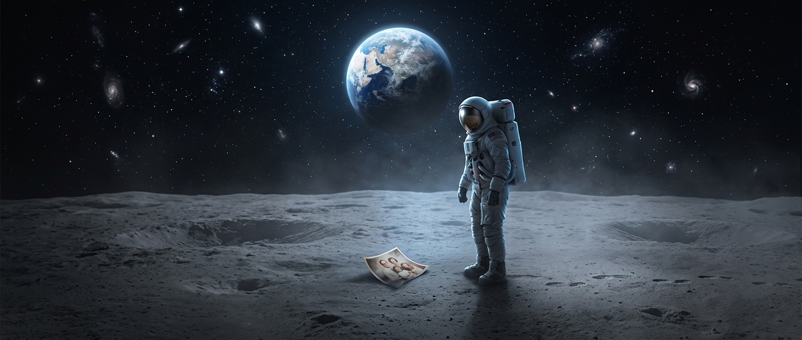 The family photo left behind on the Moon