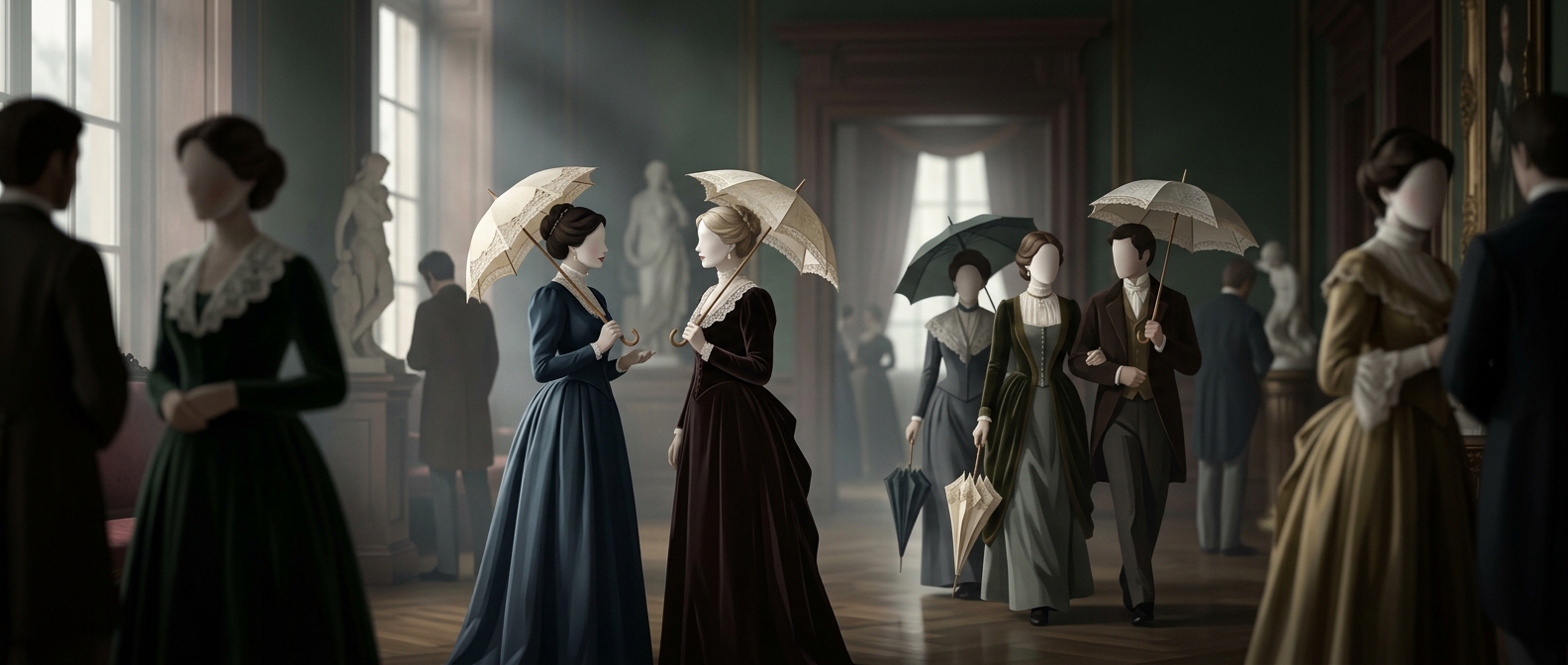 When people carried parasols indoors