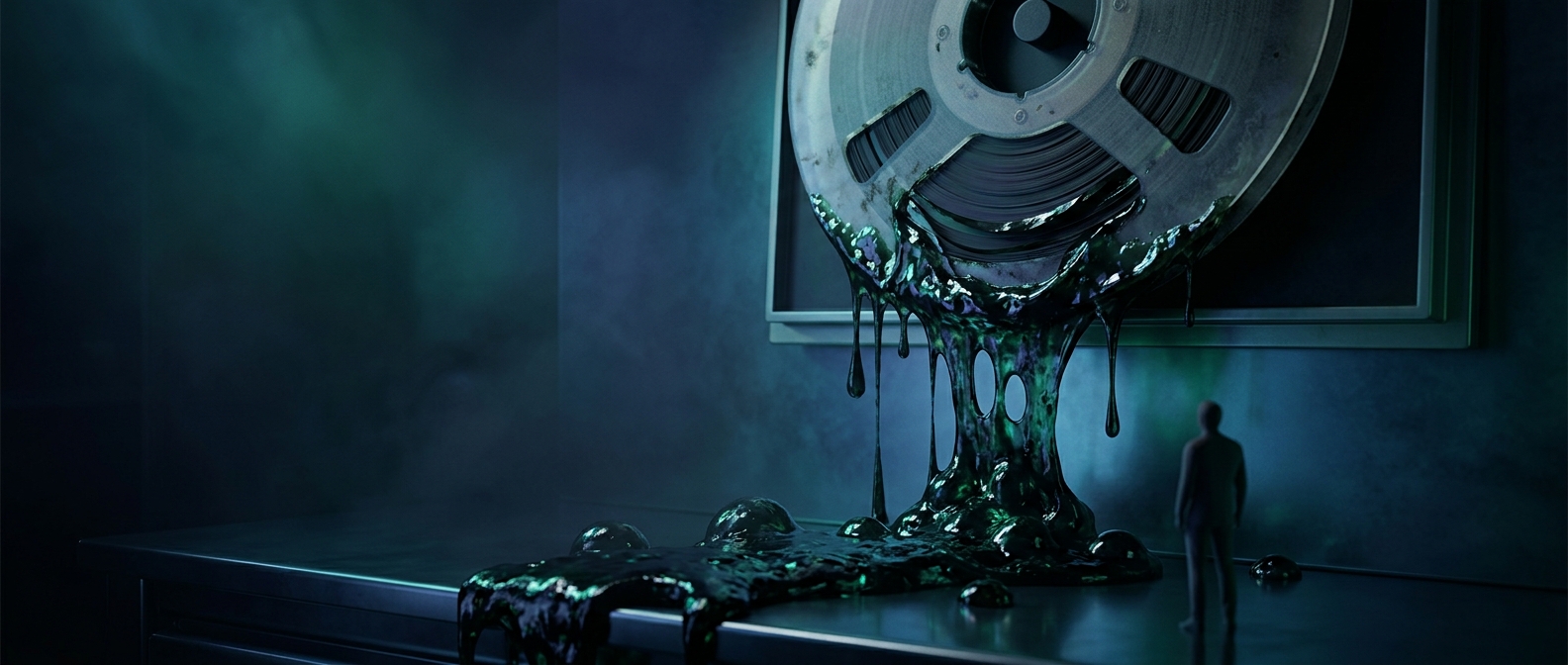 When old magnetic tape turns into sticky goo