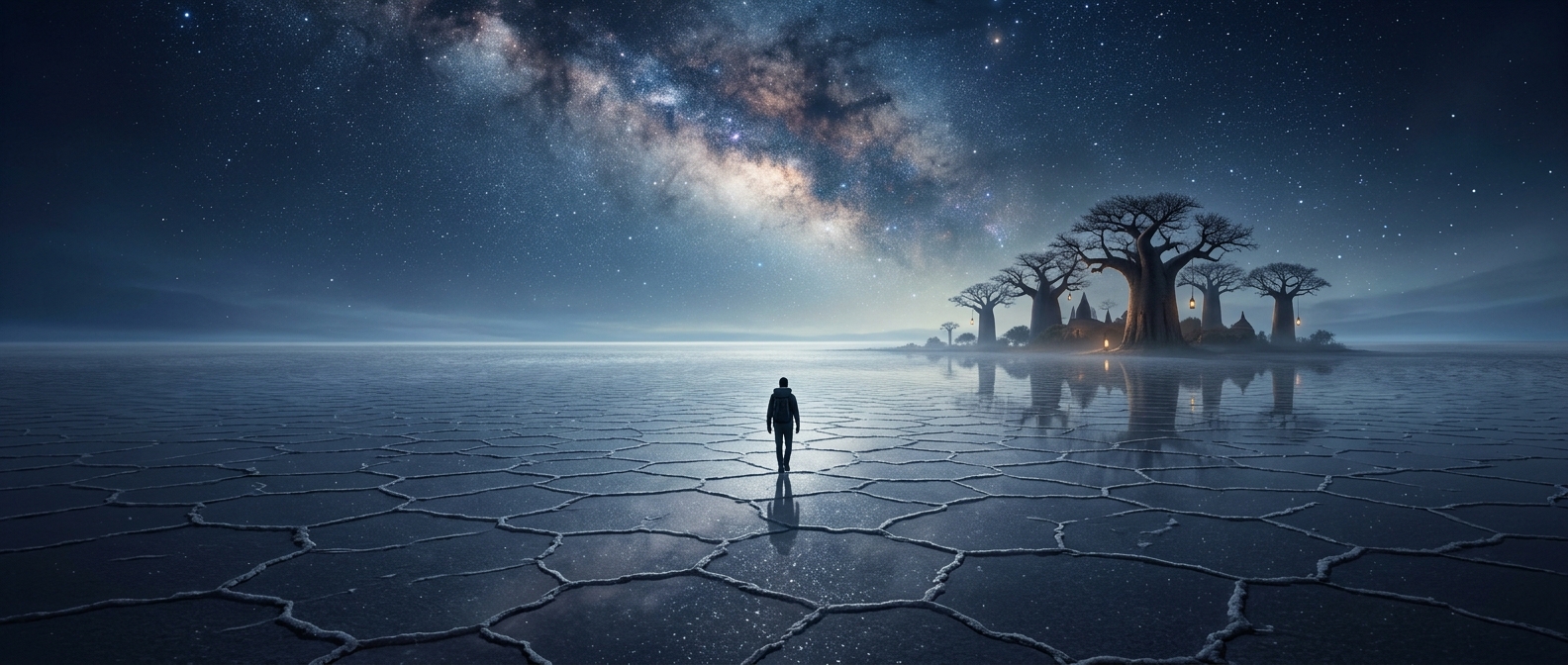 The salt flat where you can walk for days