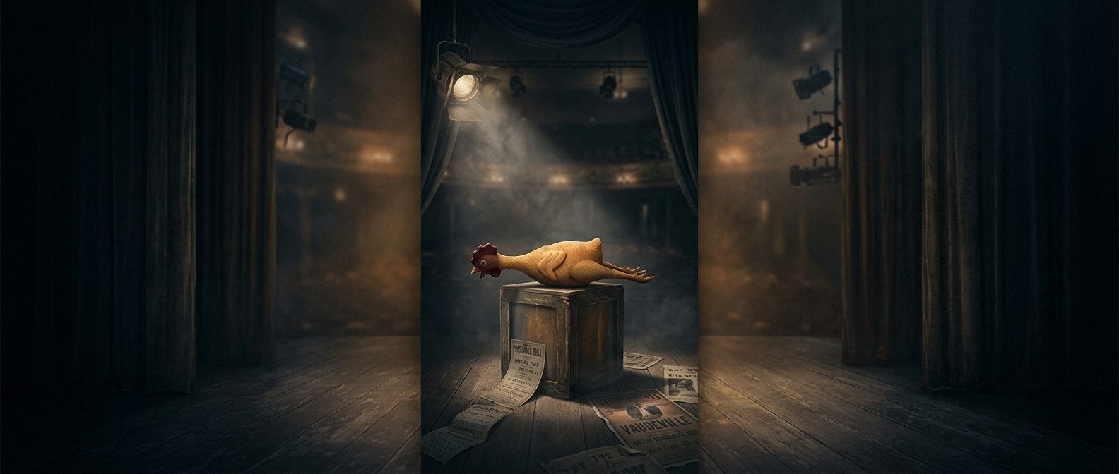 Classic rubber chicken prop history