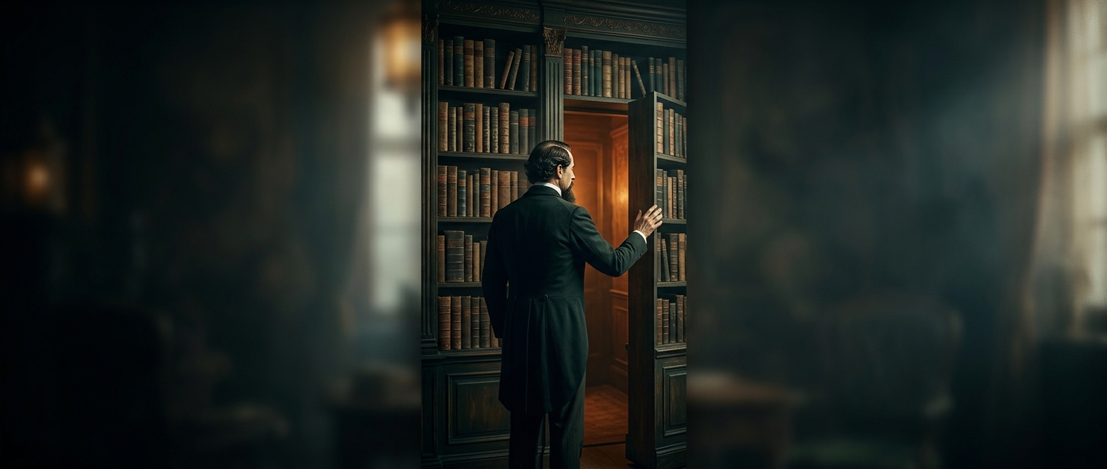 Dickens hid a door behind fake books