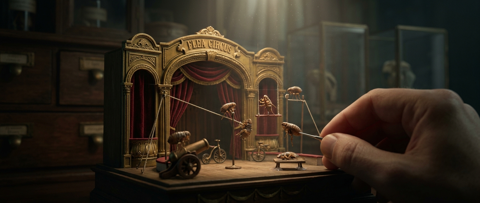 Flea circuses used dead fleas