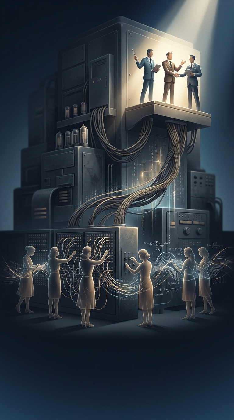 Military officials who unveiled the massive ENIAC computer in 1946 completely omitted the brilliant team of six women who actually programmed it from early press photos.