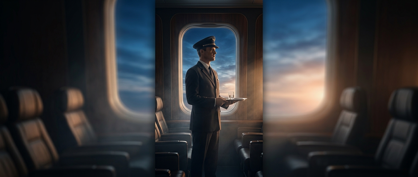 The first flight attendants were all men