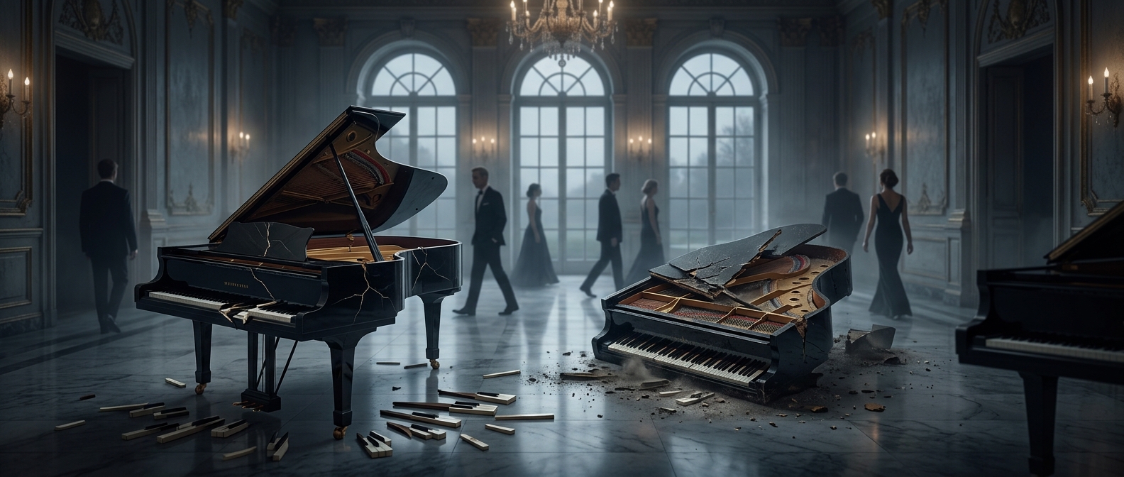 Succession’s theme was built from broken pianos
