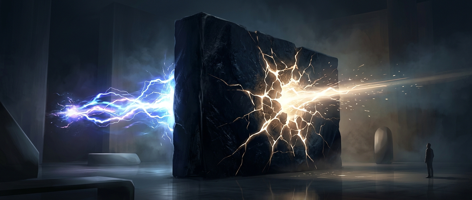Enough voltage can force electricity through solid walls