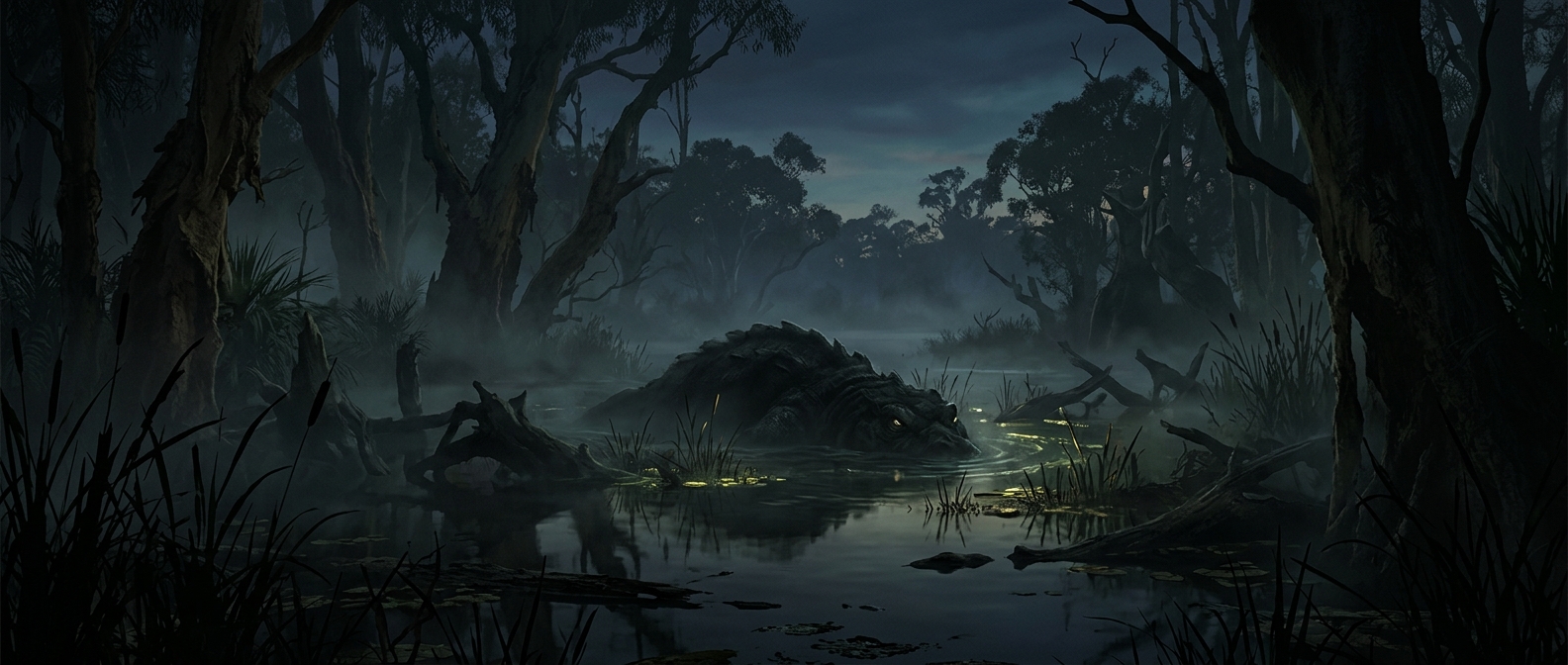 Bunyip is an aquatic creature lurking in deep swamps