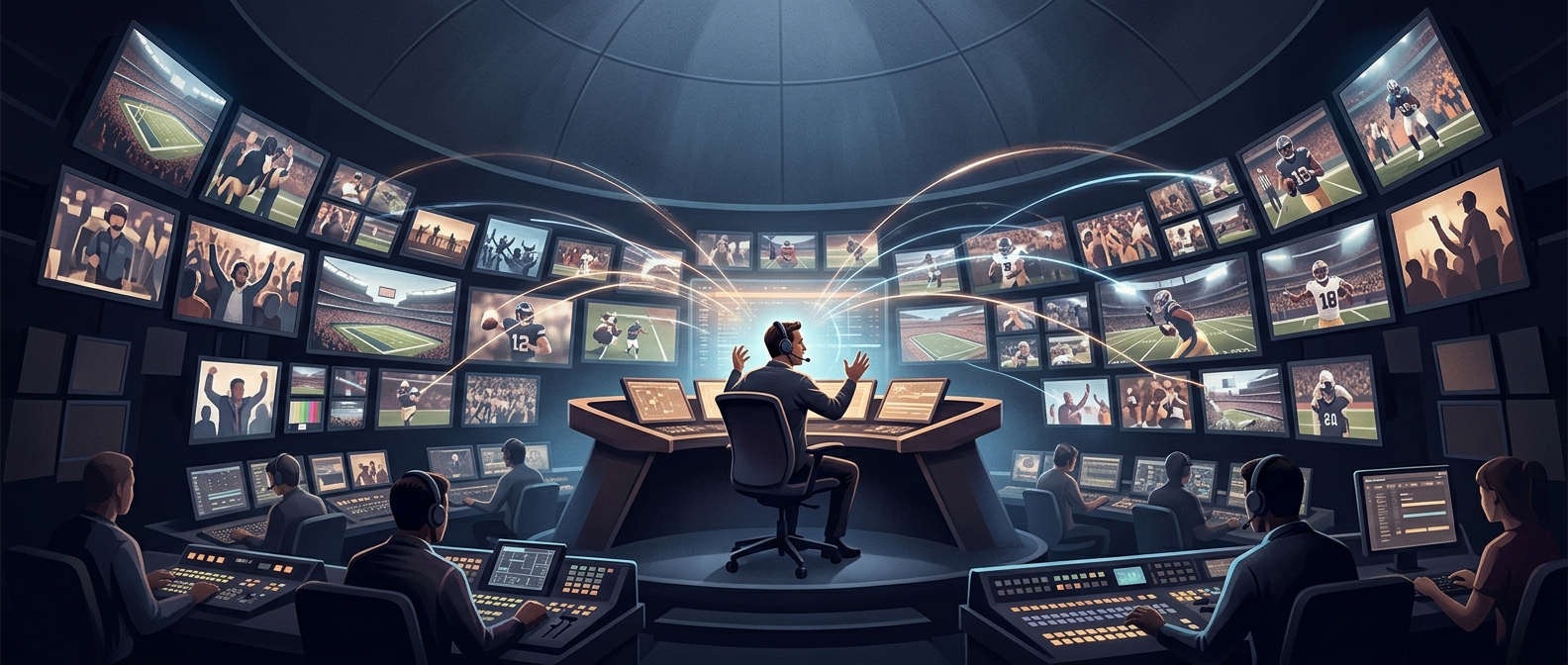 A Super Bowl broadcast can juggle 120 cameras