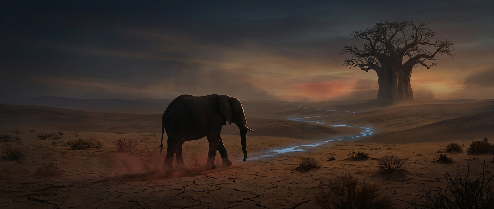 African elephants travel hundreds of miles seeking water