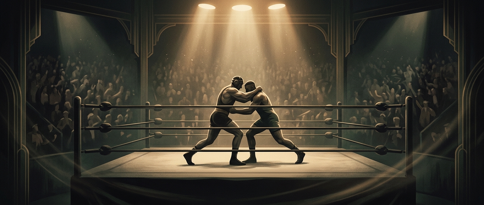 Fake wrestling was already huge in the 1920s