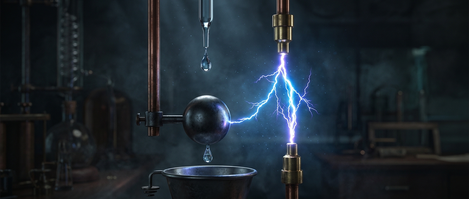 Falling water can make lightning