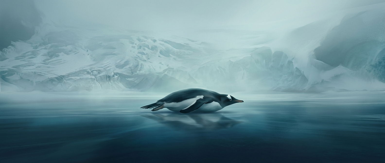 Penguins slide on their bellies to save energy