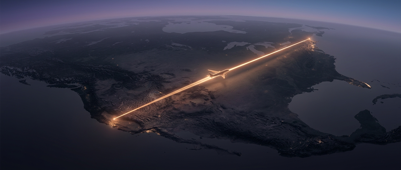 Domestic flight routes operate as essentially straight lines