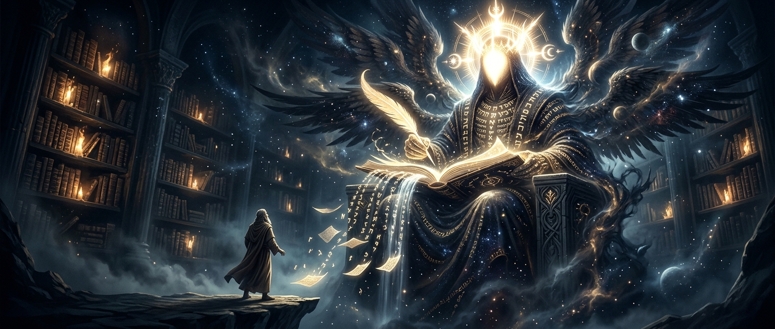 Moses de León described the angel Metatron as a towering cosmic scribe acting as God's terrifying body double