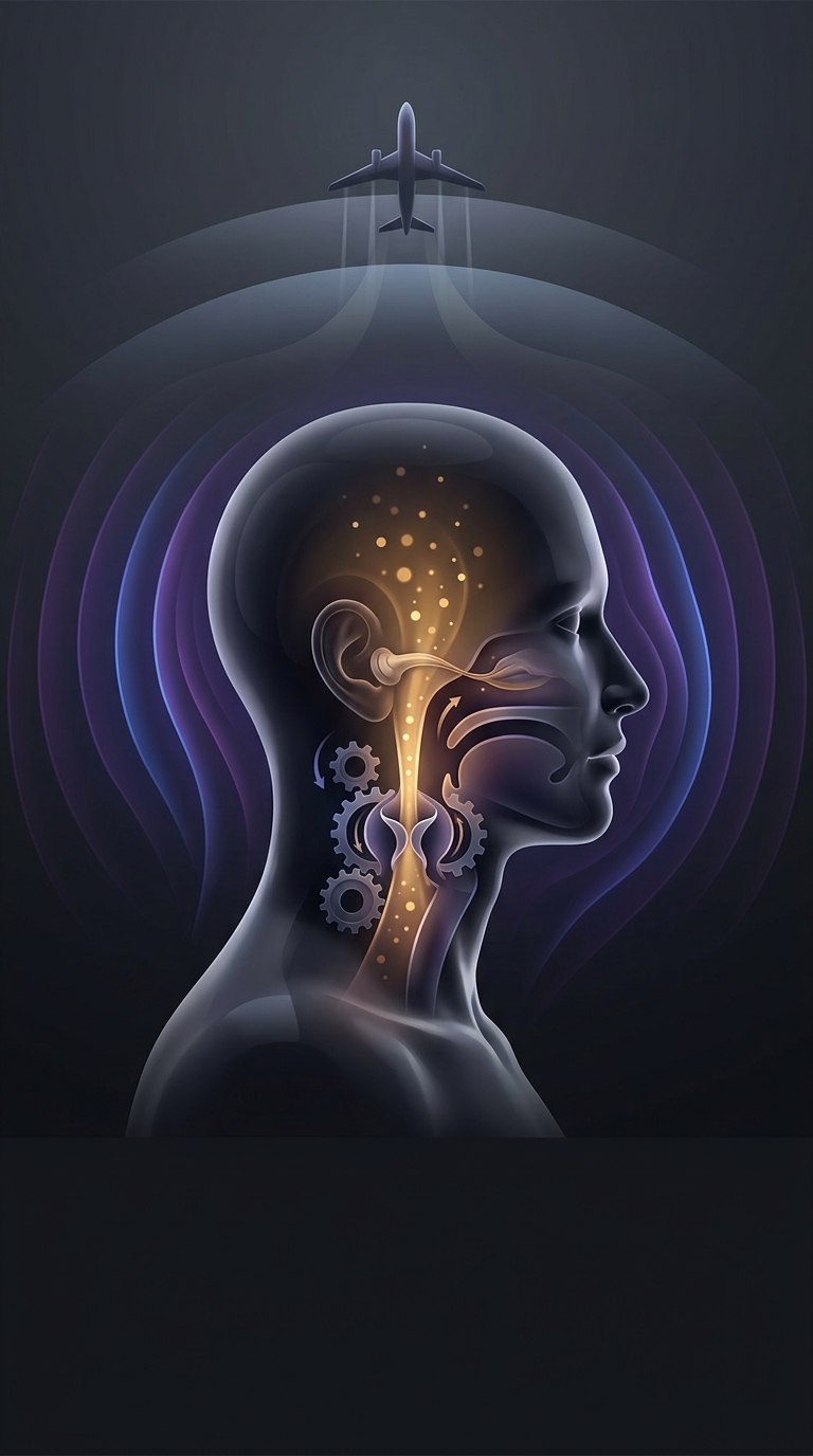Swallowing aggressively during takeoff and landing is the only way to manually force your Eustachian tubes to open and equalize the intense air pressure building up painfully inside your head.