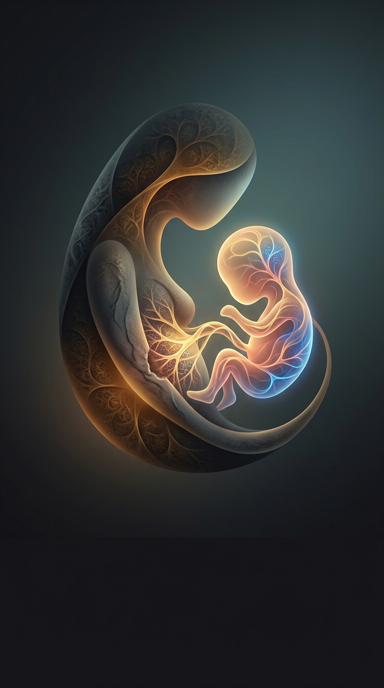 Fetal microchimerism is a biological phenomenon where a developing fetus sends its own stem cells through the placenta to actively repair damaged organs in the mother's body.