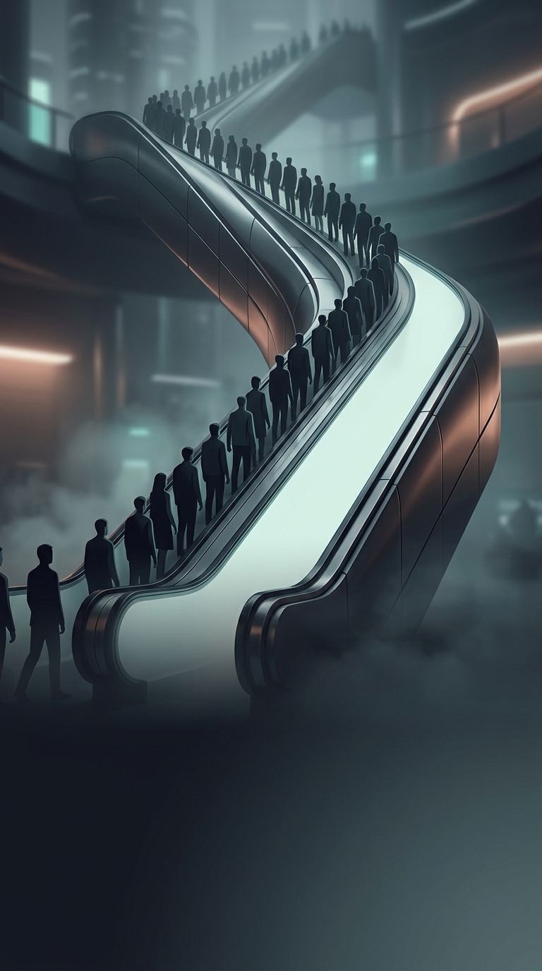 To get a massive crowd up an escalator as fast as possible, what deeply frustrating rule should everyone follow?