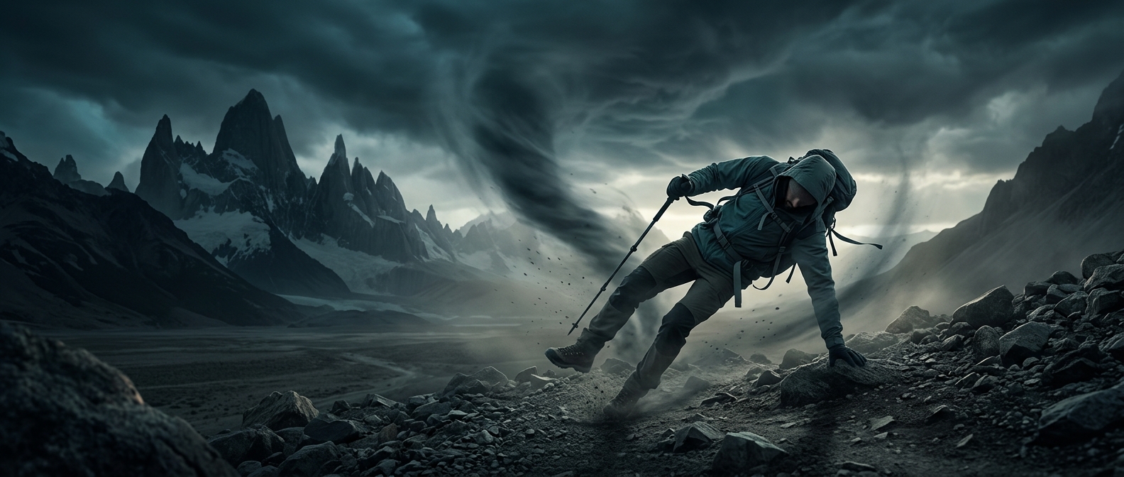 Winds in Patagonia can knock adults off their feet