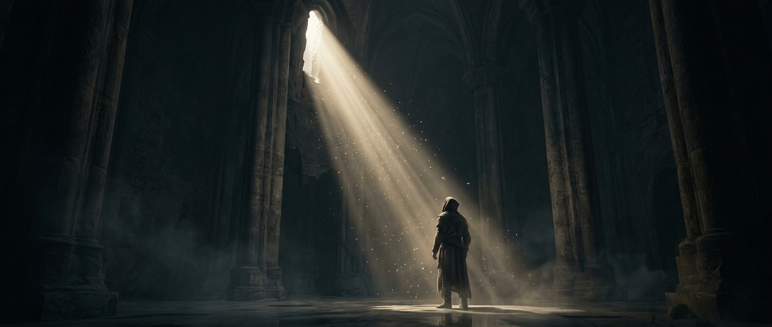 Video games fake light beams with invisible dust