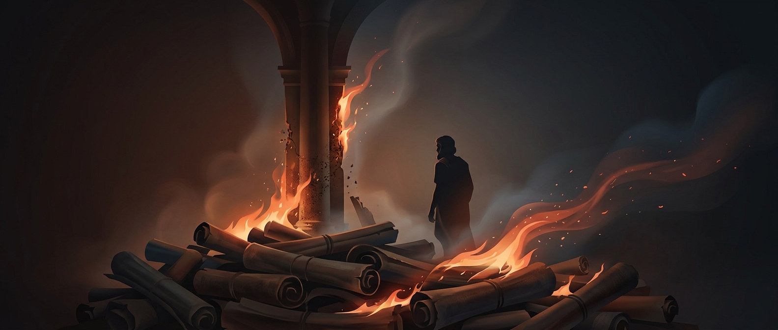 Losing centuries of knowledge by burning down a library