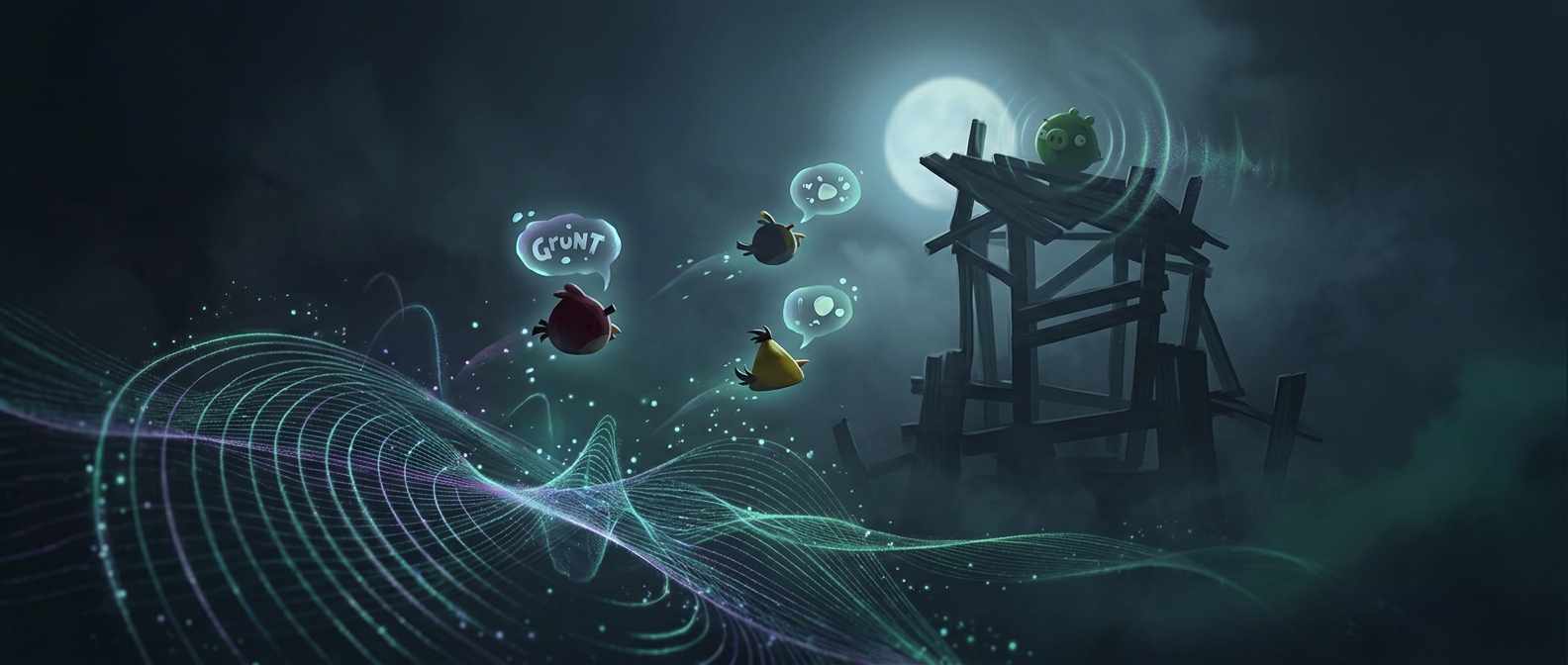 Angry Birds soundscape consists primarily of awkward grunts