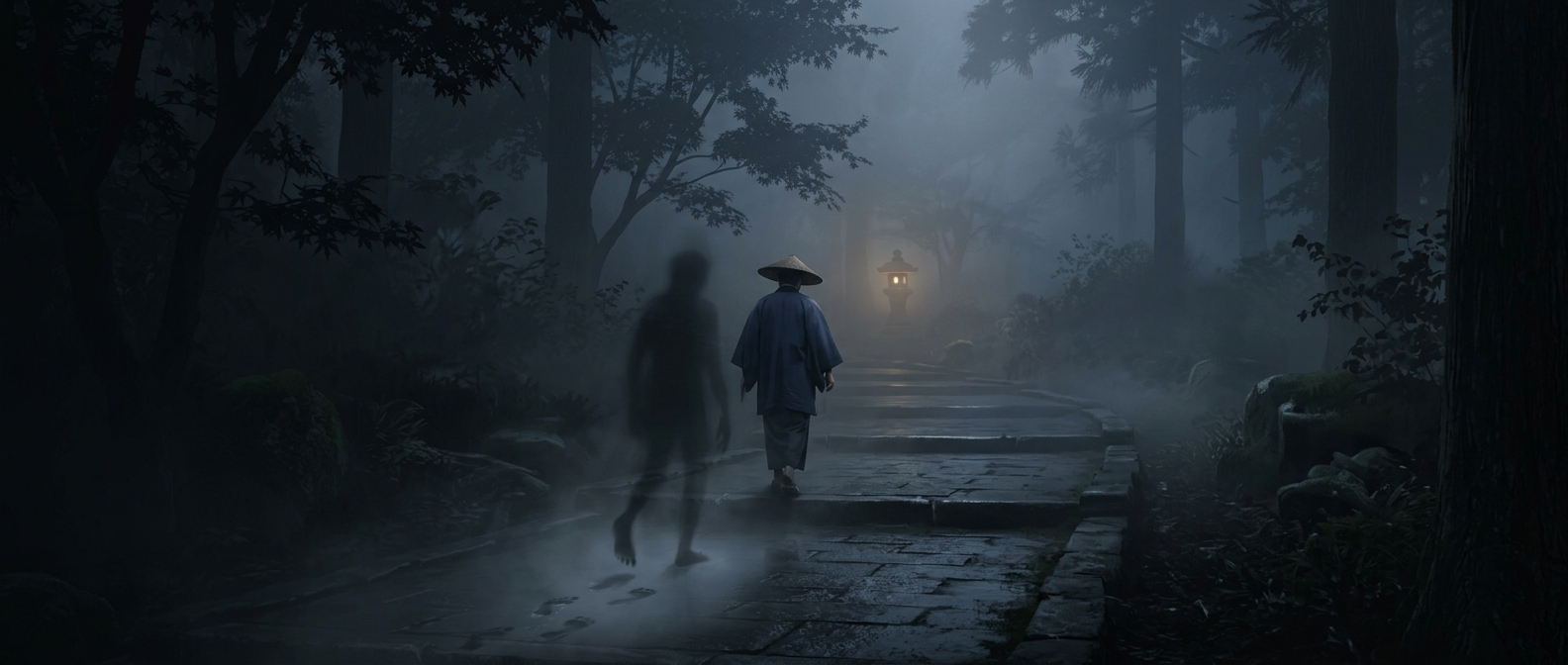 Betobeto-san silently follows you while walking