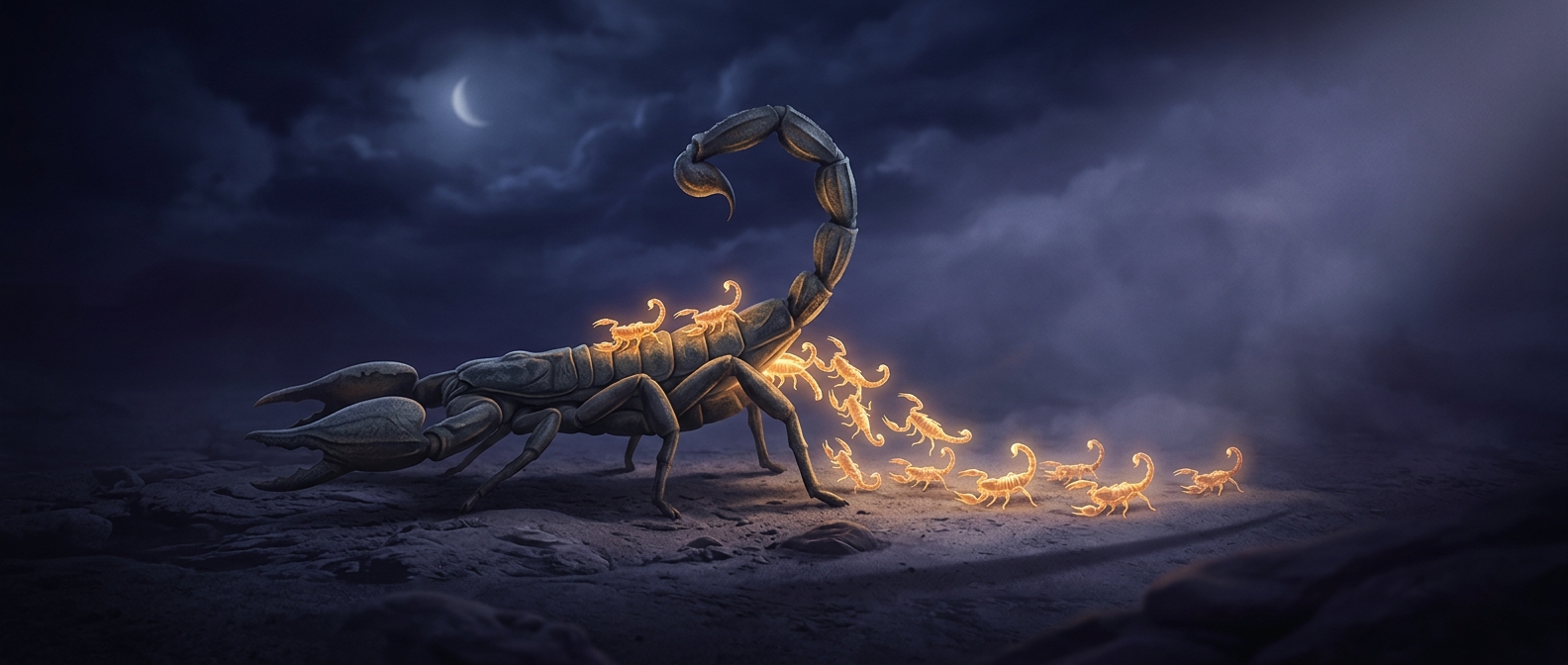 Scorpions give birth to babies that ride on their backs