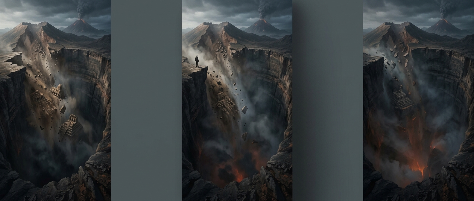 Caldera collapses create massive localized sinkholes