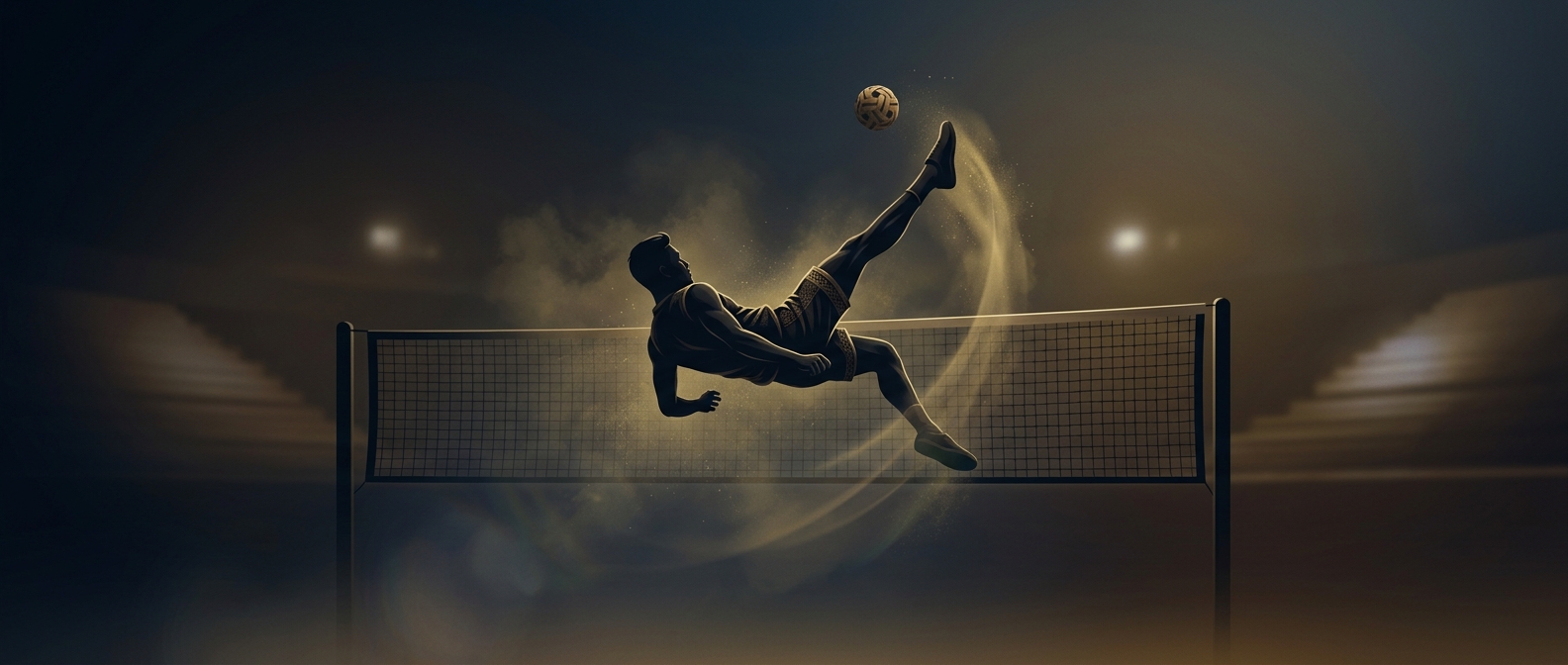 The sport where players kick over the net