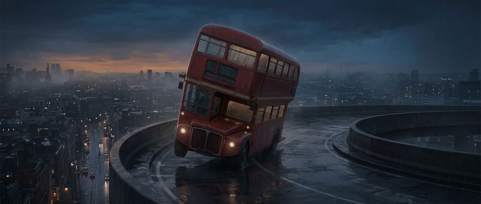 Why London buses are tilted nearly 30 degrees