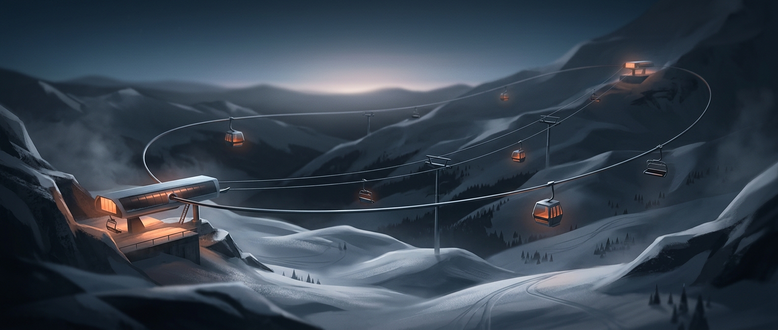 Ski lifts run on a single continuous loop of cable