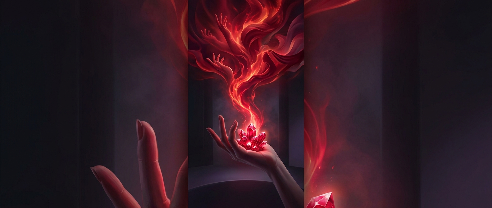 Ruby crystals intensely amplify your base desires