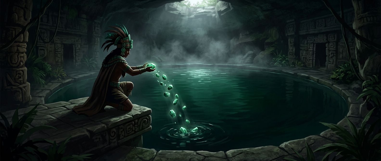 Mayans threw raw jade into deep water pools