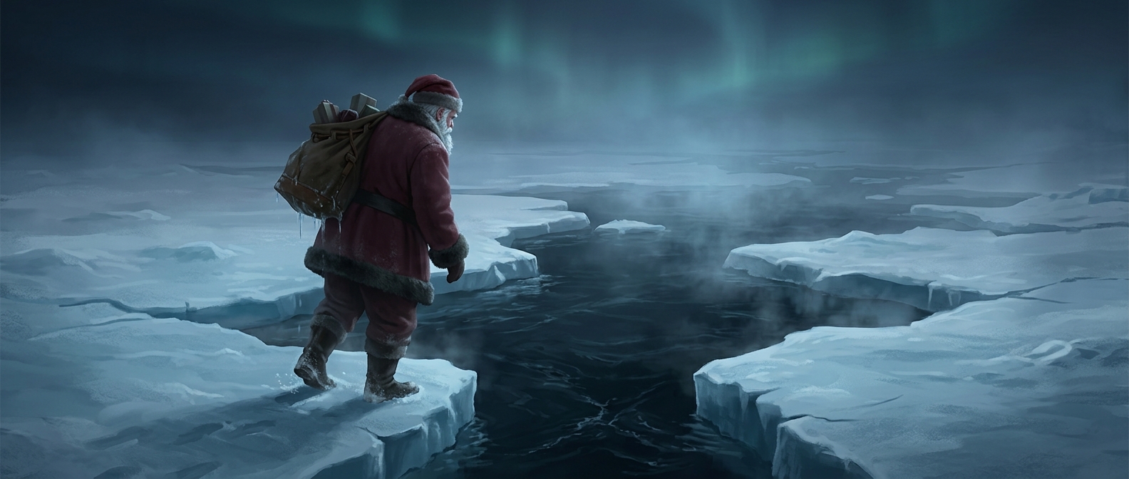 The North Pole is floating ice, not solid land