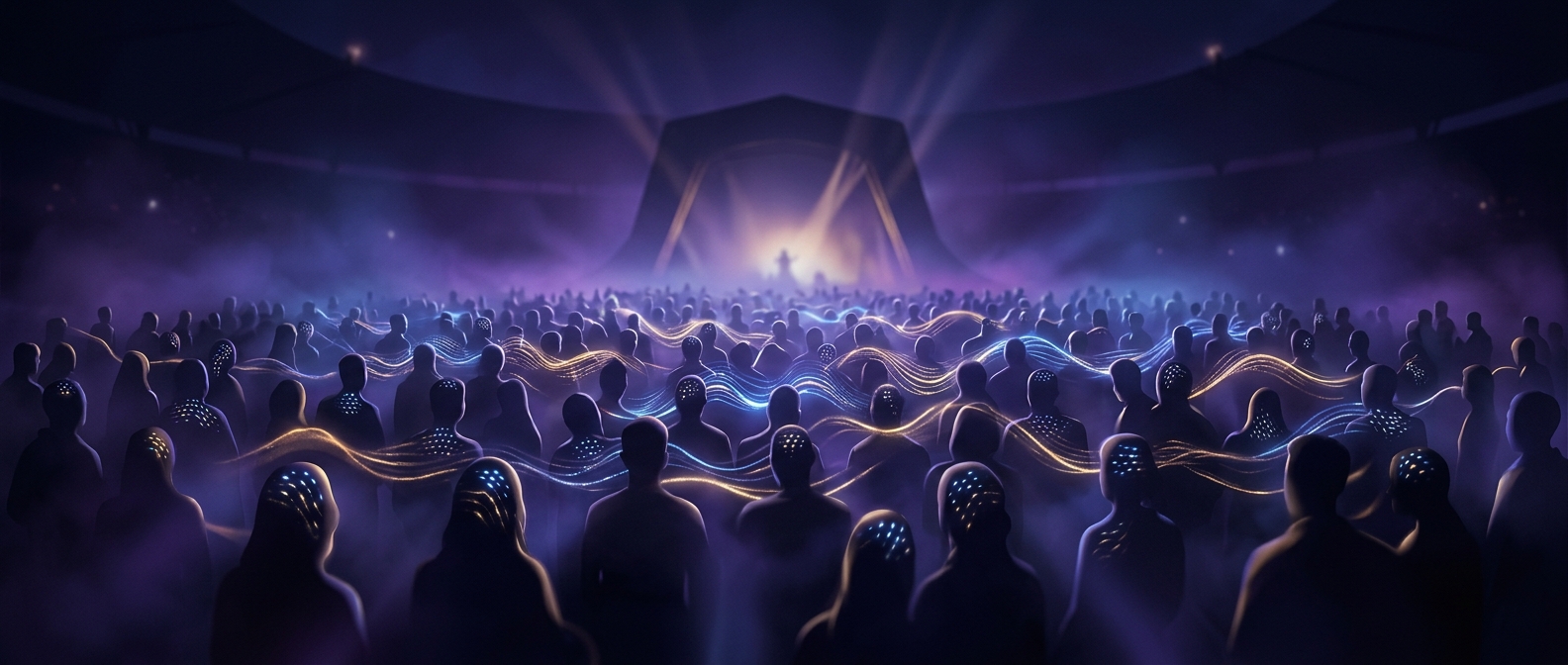 Why stadium crowds start to move as one