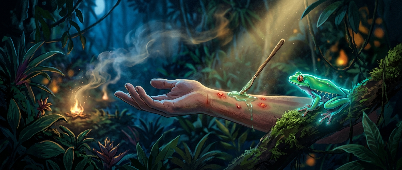 Burning frog poison into your arm is highly trendy