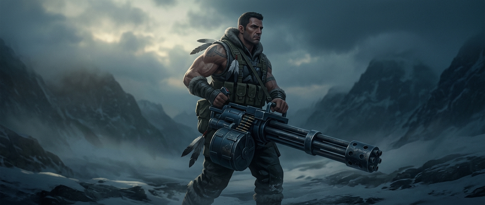 The video-game soldier who carries a fighter jet’s gun