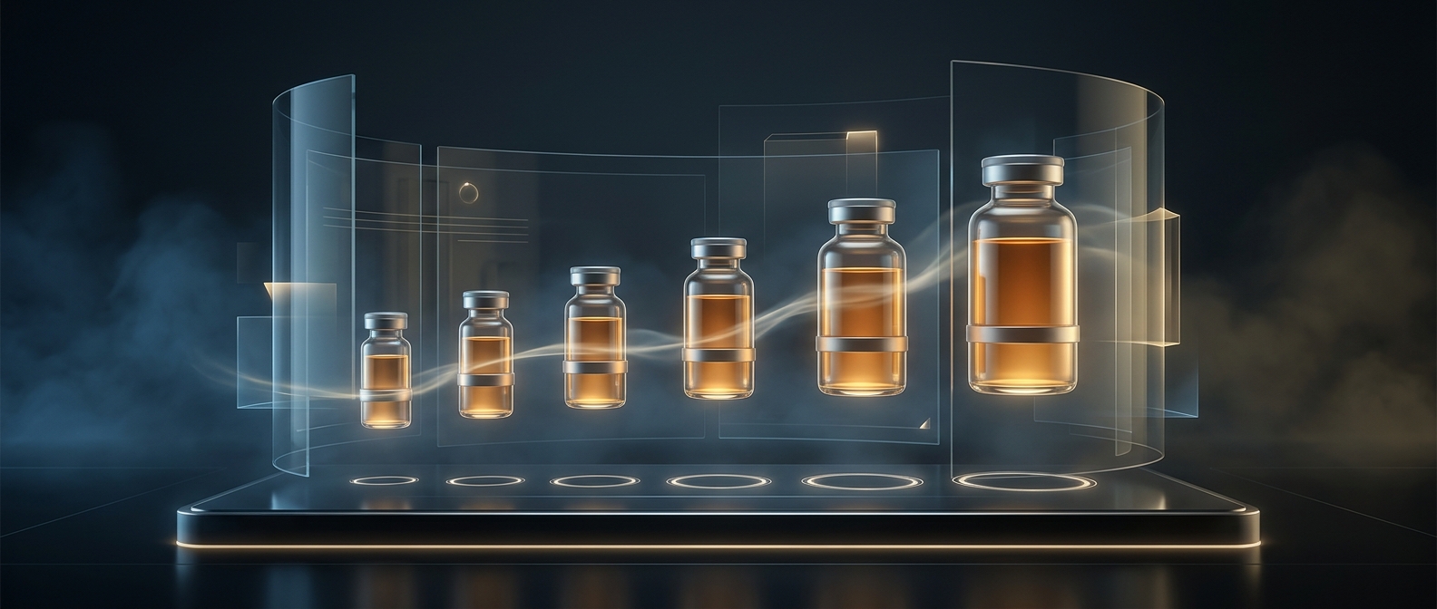 Medication vials are measured in specific dram units