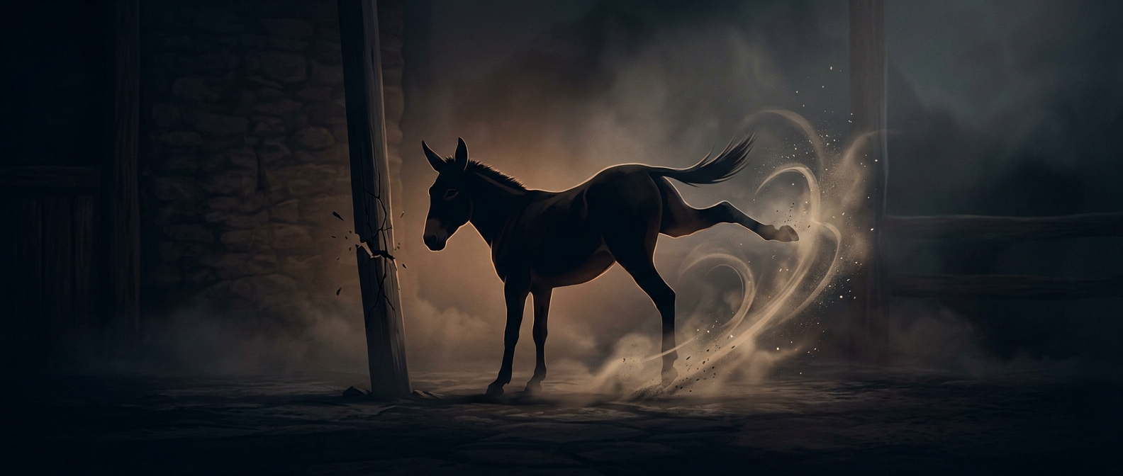 Mules unleash powerful kicks sideways and backwards