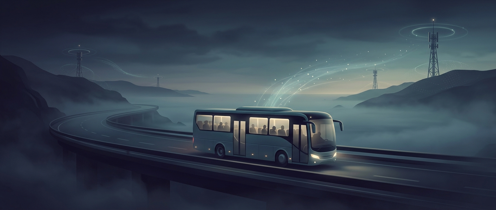 Wireless internet on buses uses cell towers