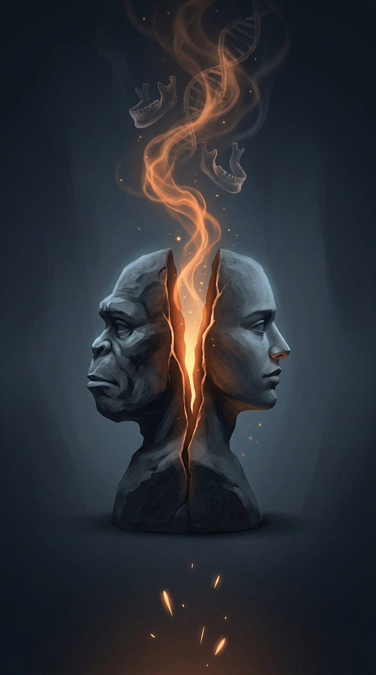 How did the simple act of cooking meat over a fire permanently alter the physical shape of the human face?