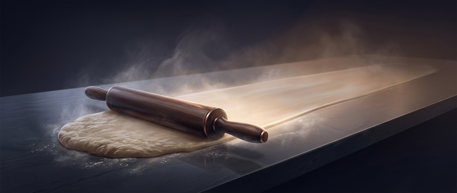 Rolling pins flatten dough for easier kitchen transit
